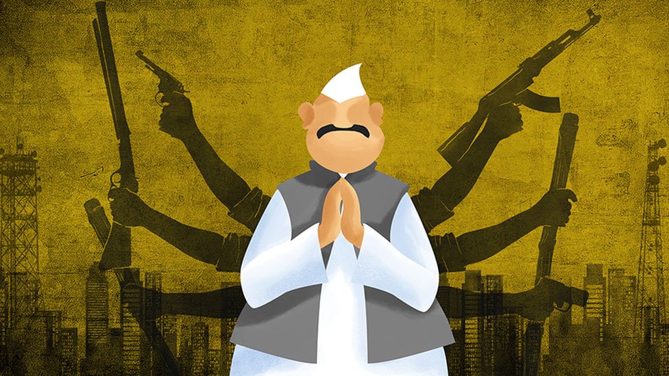 80-90  का दशक और  नेताओं को बाहुबलियों का सहारा