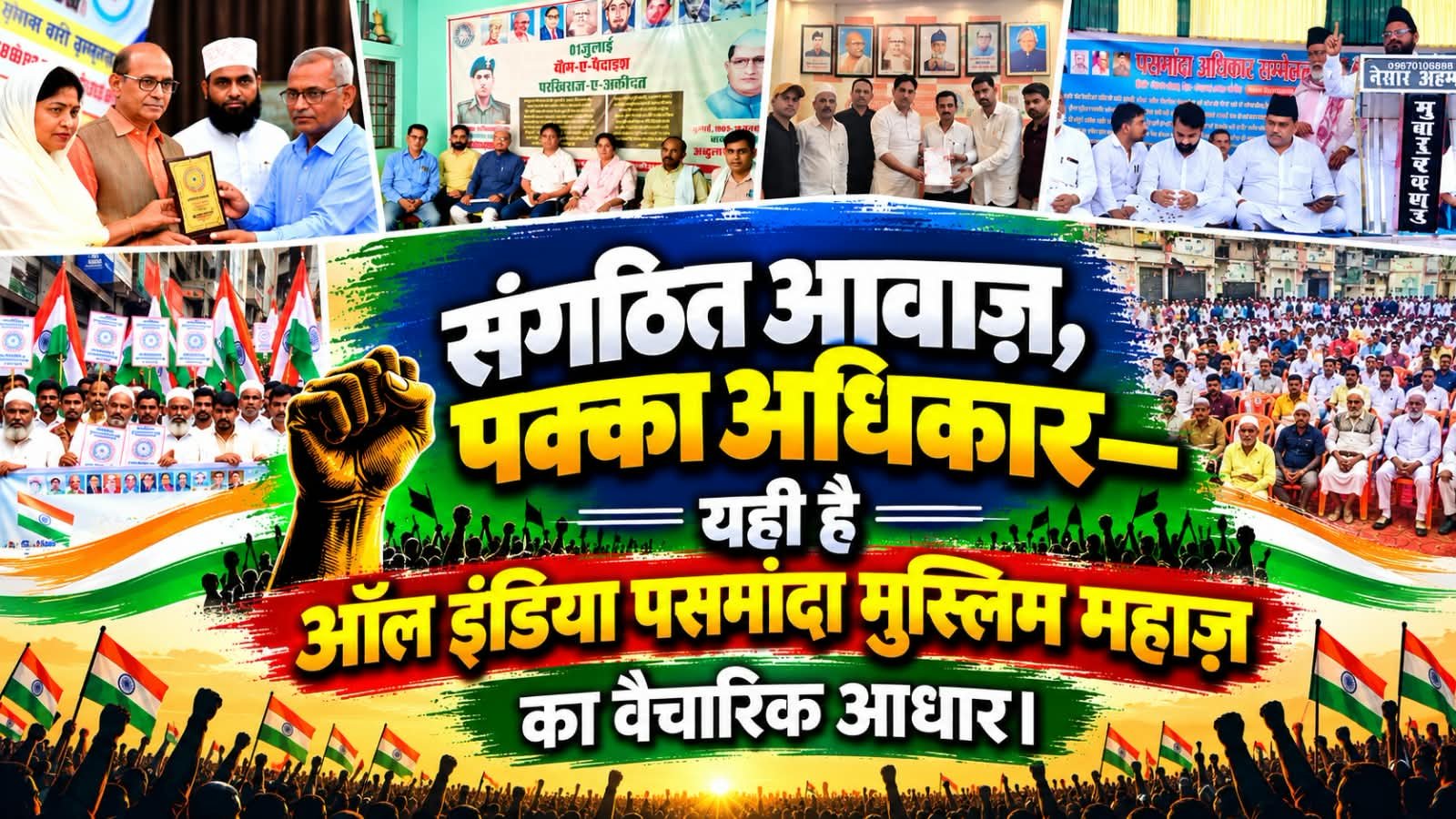 संगठित आवाज़, पक्का अधिकार — यही है ऑल इंडिया पसमांदा मुस्लिम महाज़ का वैचारिक आधार।